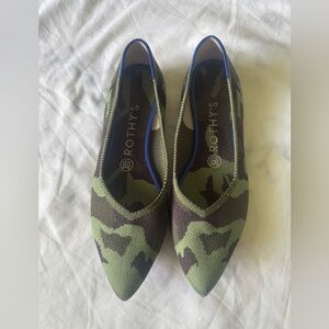 Rothy's Green and Brown Patterned Flats Size 7.5